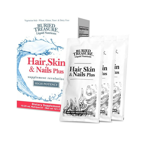 Buried Treasure Liquid Nutrients Hair, Skin & Nails Plus Nutripacs, 15 Ct
