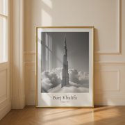 Burj Khalifa Black And White Wall Art Print Home Decor Office Wall Art Living Room Decor, Paper Poster Only