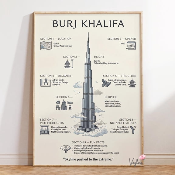 Burj Khalifa Dubai Landmark Wall Decor