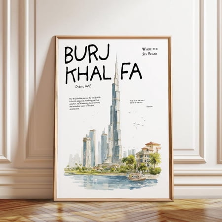 Burj Khalifa Dubai Skyline Wall Art Print