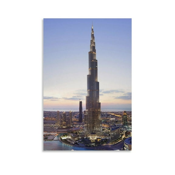 Burj Khalifa Dubai United Arab Emirates Canvas Poster Wall Art Picture Prints Hanging Photo Gift Decor Home Posters Artworks 08x12inch(20x30cm)