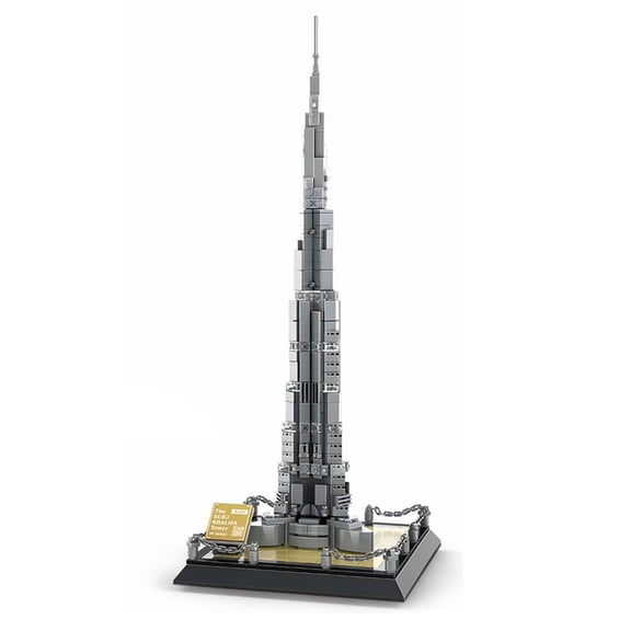 Burj Khalifa Tower Dubai Building Blocks Set 555 Pieces Advanced Architecture Model Kit, Collectible Architecture Souvenir, for Adults