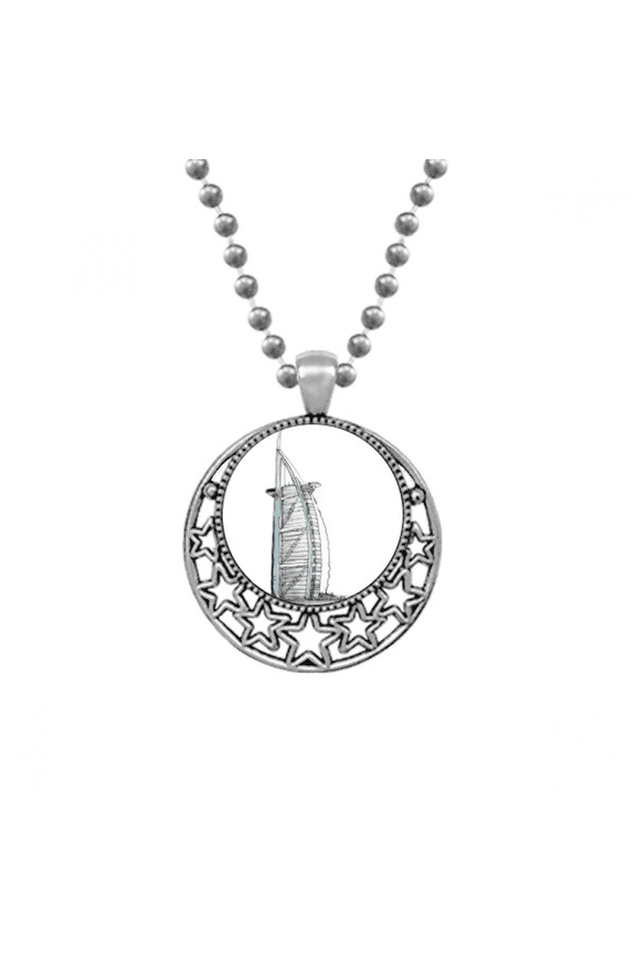 Burj al-Arab luxury hotel Dubai Necklaces Pendant Retro Moon Stars Jewelry