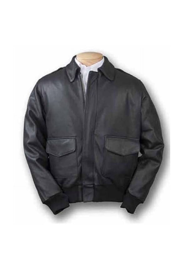 Burk'S Bay 3XLarge A 1 Cowhide Bomber Jacket in Black