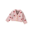 Burkashear Baby Girls Knit Cardigan Cute Long Sleeve V Neck Strawberry
