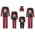 thumbnail image 1 of Burkashear Christmas Pajamas for Family Letter Print Raglan Long Sleeve Tops and Plaid Pants Sleepwear, 1 of 10