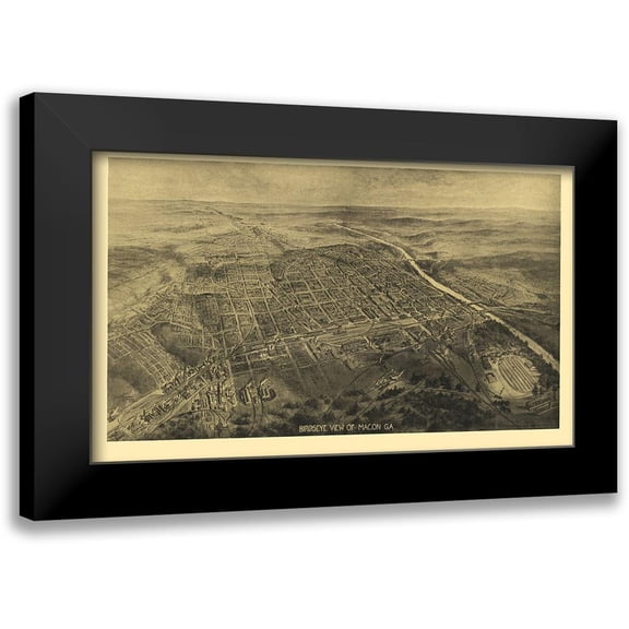 Burke 14x10 Black Modern Framed Museum Art Print Titled - Macon Georgia - Burke 1912