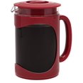 thumbnail image 1 of Burke Deluxe Cold Brew Iced Coffee Maker, Comfort Grip Handle, Durable Glass Carafe, Removable Mesh Filter, Perfect 6 Cup Size, Dishwasher Safe, 1.6 qt, Red, 1 of 4