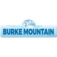 thumbnail image 1 of Burke Mountain Street Sign | Indoor/Outdoor | Skiing Skier Snowboarder Décor for Ski Lodge Cabin Mountian House | SignMission personalized gift, 1 of 5