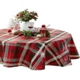 Newbridge Christmas Burke Tartan Red and Green 60 x 84 inch Oval Vinyl ...