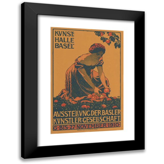 Burkhard Mangold 11x14 Black Modern Framed Museum Art Print Titled - Kunsthalle Basel-Exhibition of the Basel Artists Society (1910)