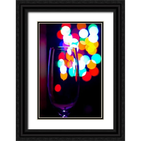 Burkhart, Monika 11x14 Black Ornate Wood Framed with Double Matting Museum Art Print Titled - Wine Glass Bokeh