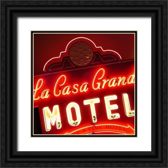 Burkhart, Monika 12x12 Black Ornate Wood Framed with Double Matting Museum Art Print Titled - La Casa Grande Motel