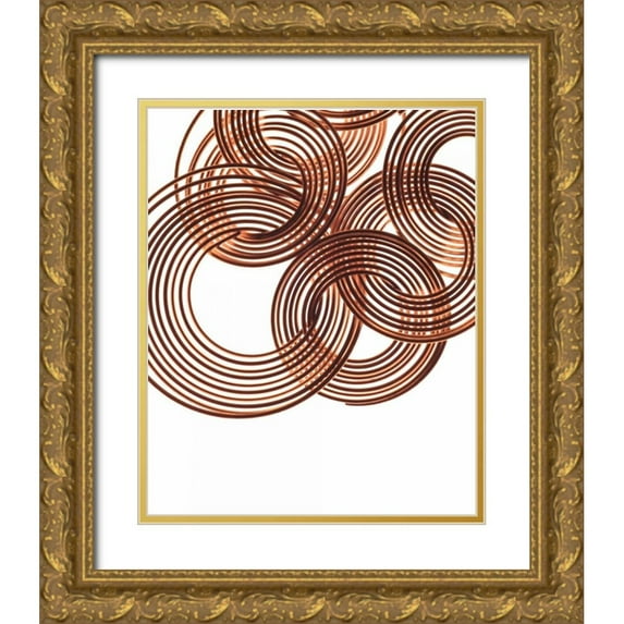 Burkhart, Monika 12x14 Gold Ornate Wood Framed with Double Matting Museum Art Print Titled - Intertwined Gold III