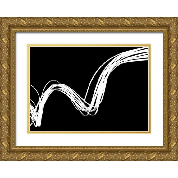 Burkhart, Monika 14x11 Gold Ornate Wood Framed with Double Matting Museum Art Print Titled - Swirls Reverse I