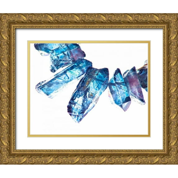 Burkhart, Monika 14x12 Gold Ornate Wood Framed with Double Matting Museum Art Print Titled - Blue I