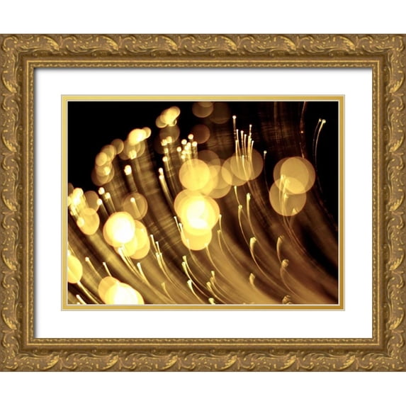 Burkhart, Monika 14x12 Gold Ornate Wood Framed with Double Matting Museum Art Print Titled - Drops of Gold I