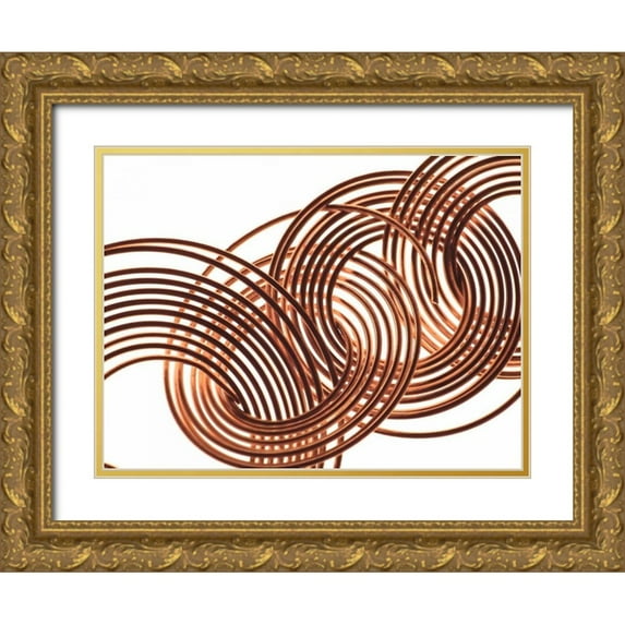 Burkhart, Monika 14x12 Gold Ornate Wood Framed with Double Matting Museum Art Print Titled - Intertwined Gold VIII