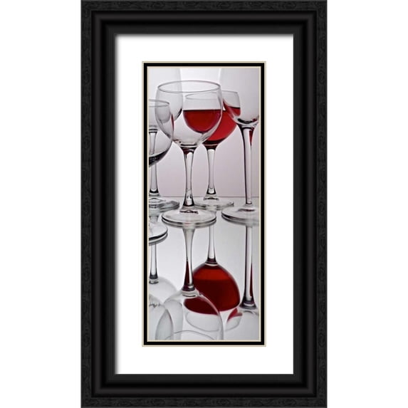 Burkhart, Monika 15x32 Black Ornate Wood Framed with Double Matting Museum Art Print Titled - Glass Reflections II