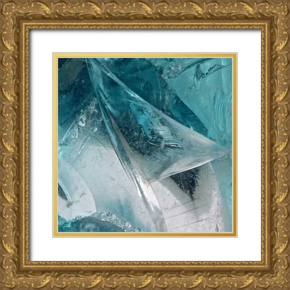 Burkhart, Monika 20x20 Gold Ornate Wood Framed with Double Matting Museum Art Print Titled - Blue Ice I