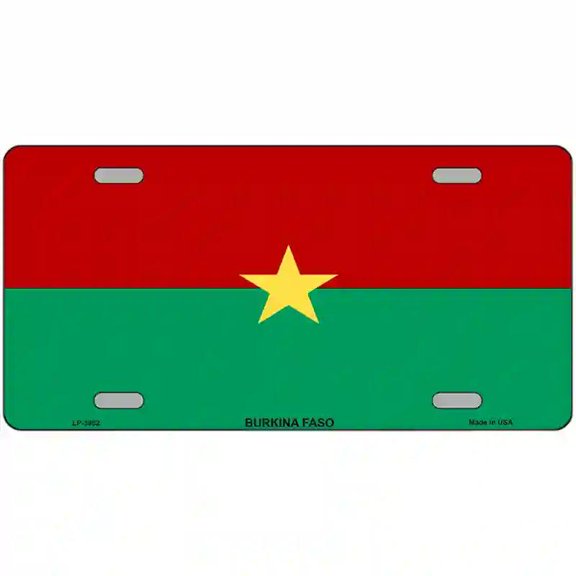 Burkina Faso Flag Metal Novelty License Plate 24" x 12" Large