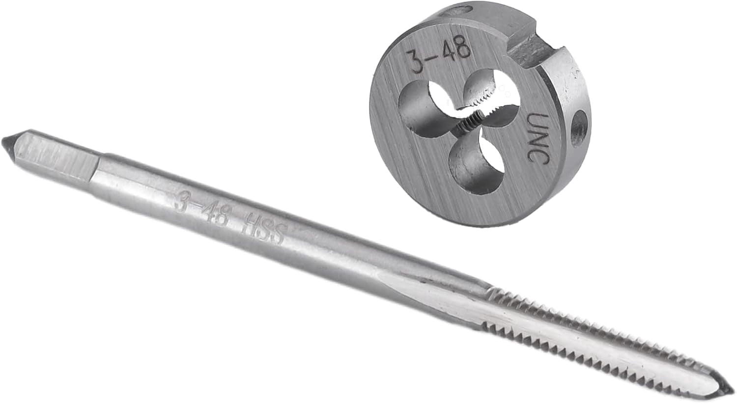 Burkit No 3-48 UNC Tap and Die Set Right Hand, 3 x 48 UNC Machine ...