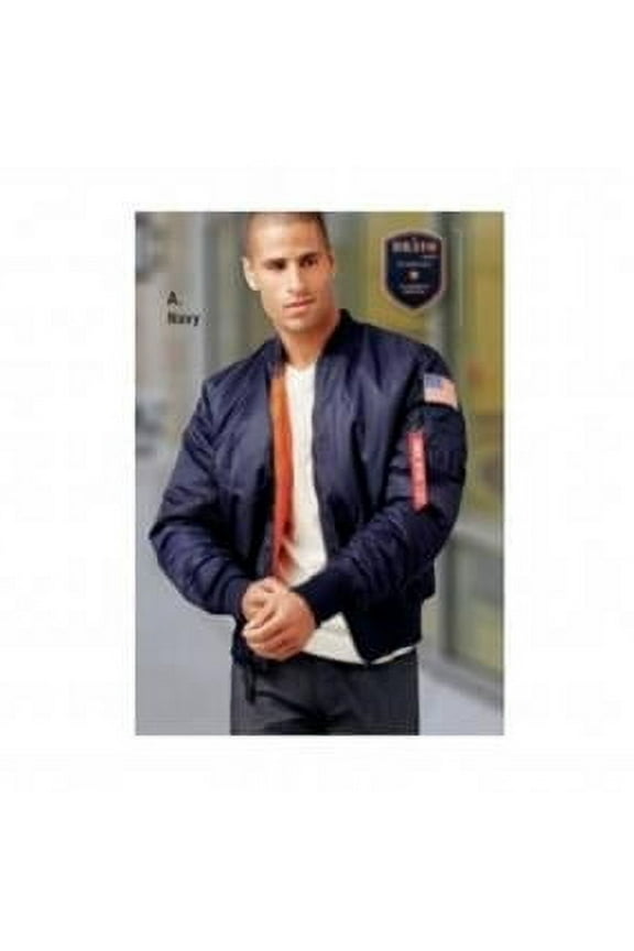 Burks Bay NY607-6XXXL Mens MA-1 Nylon Flight Jacket - 3XL