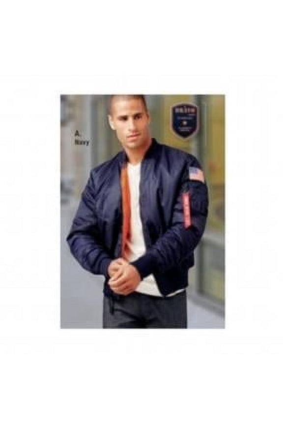 Burks Bay NY607-1S Mens MA-1 Nylon Flight Jacket - Small