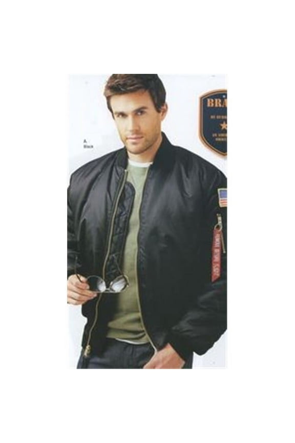 Burks Bay NY600-1S Mens MA-1 Nylon Flight Jacket - Small