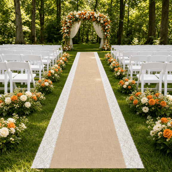 Burlap Aisle Runner 3' x 50' Rustic Wedding Ceremony Decor