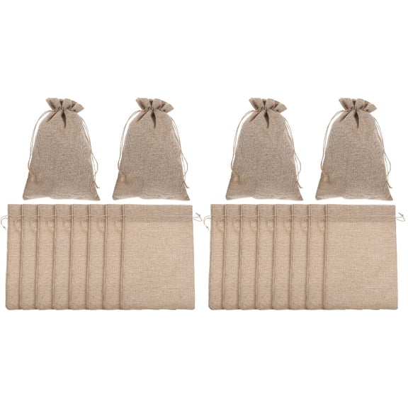 Burlap Bag with Drawstring Bags Bulk Cotton Linen Gift for Wedding Giftbags Miss High Capacity Snack 20 Pcs
