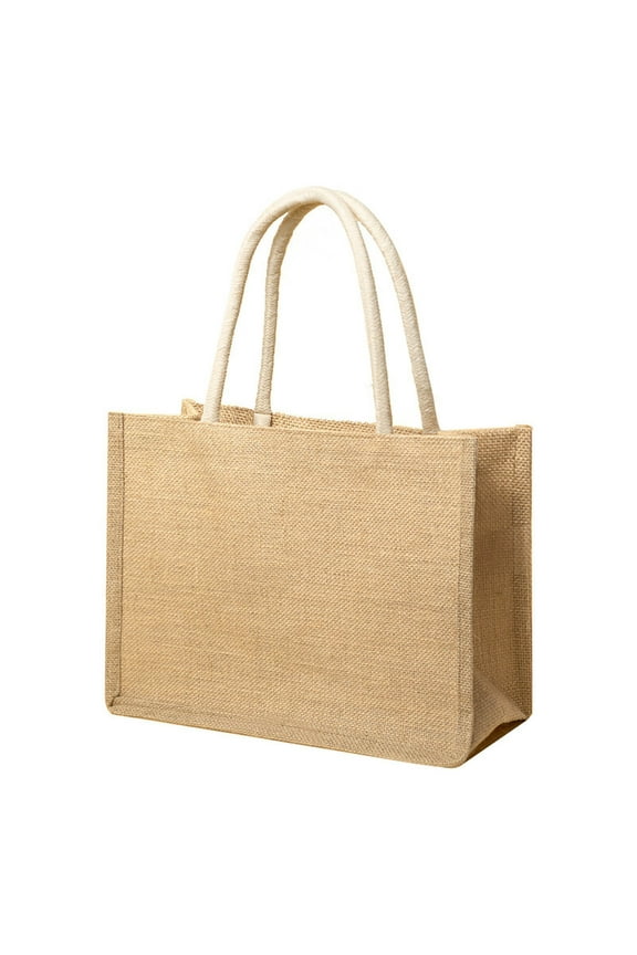 Burlap Bags, 1 Pc Burlap Gift Bags, Jute Bag, Small Burlap Jute Reusable Canvas Gift Favors Bag with Handles, Blank Tote, Women Grocery Shopping, Bachelorette Party, Beach Trip, DIY