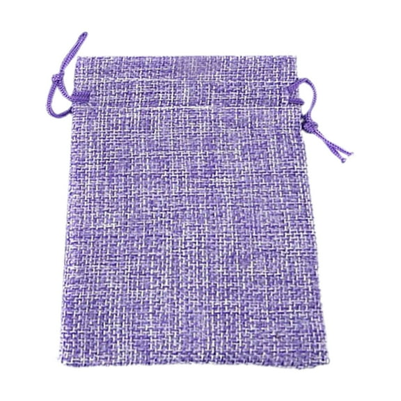 Burlap Bags 50Pcs Burlap Small Bags Burlap Gift Bags Bags Drawstring Jewelry Bags, Cotton Sacks Small Bags for Christmas Crafts, 9X16Cm,Purple