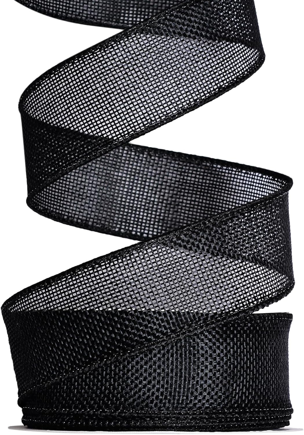 Burlap Black Wired Ribbon, 1 1/2 inch 10 Yard, Jute Ribbon for Decoration Bows Craft Gift Wrapping Wreath Sewing