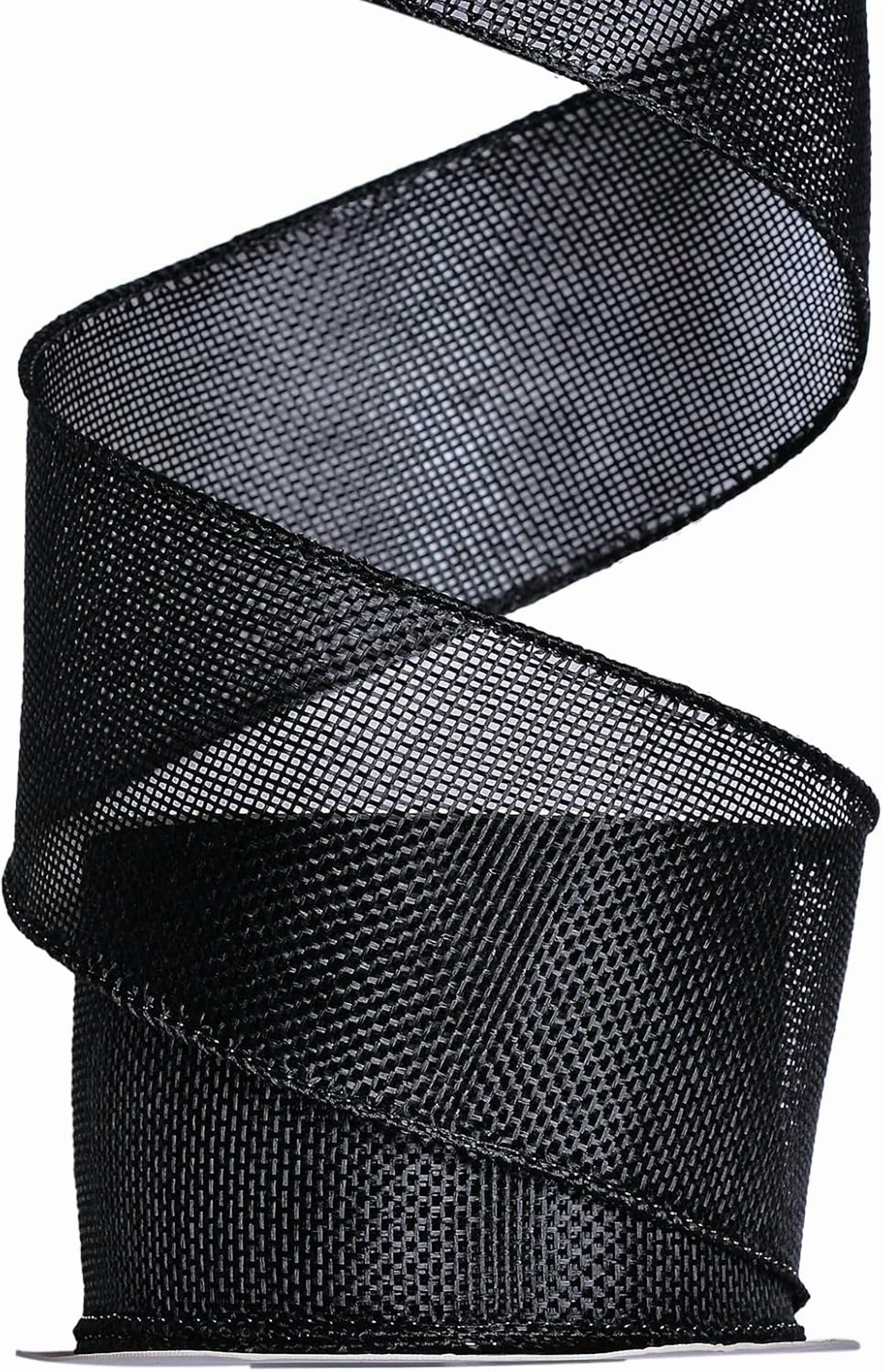 Burlap Black Wired Ribbon, 2 1/2 inch 10 Yard, Jute Ribbon for Decoration Bows Craft Gift Wrapping Wreath Sewing