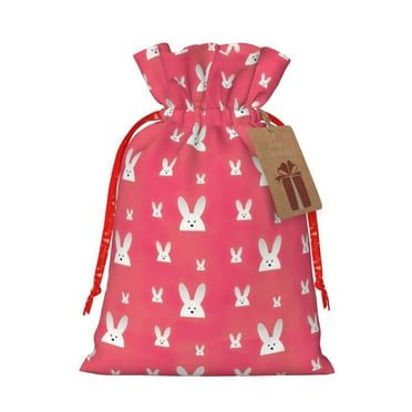 Burlap Bunched Gift Bag, Light And Simple For Everyday Small Items, Suitable For Birthdays, Anniversaries And Parties As A Gift Wrap 4.7in×6.9in Happy Easter Rabbit Bunny