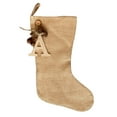 thumbnail image 1 of Burlap Christmas Stocking with Personalized Letter & Rusty Bells Ornament by Marilee Home, 1 of 8