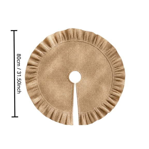 Burlap Christmas Tree Skirt Ruffled Jute Rustic Farmhouse Xmas Tree Base Cover Holiday Home Decor Under the Tree