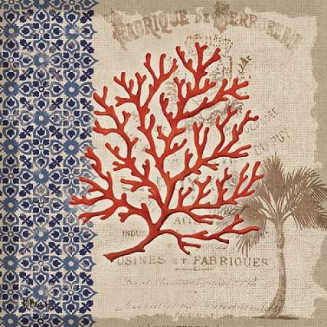 Burlap Coral I Canvas Art - Paul Brent (24 x 24)