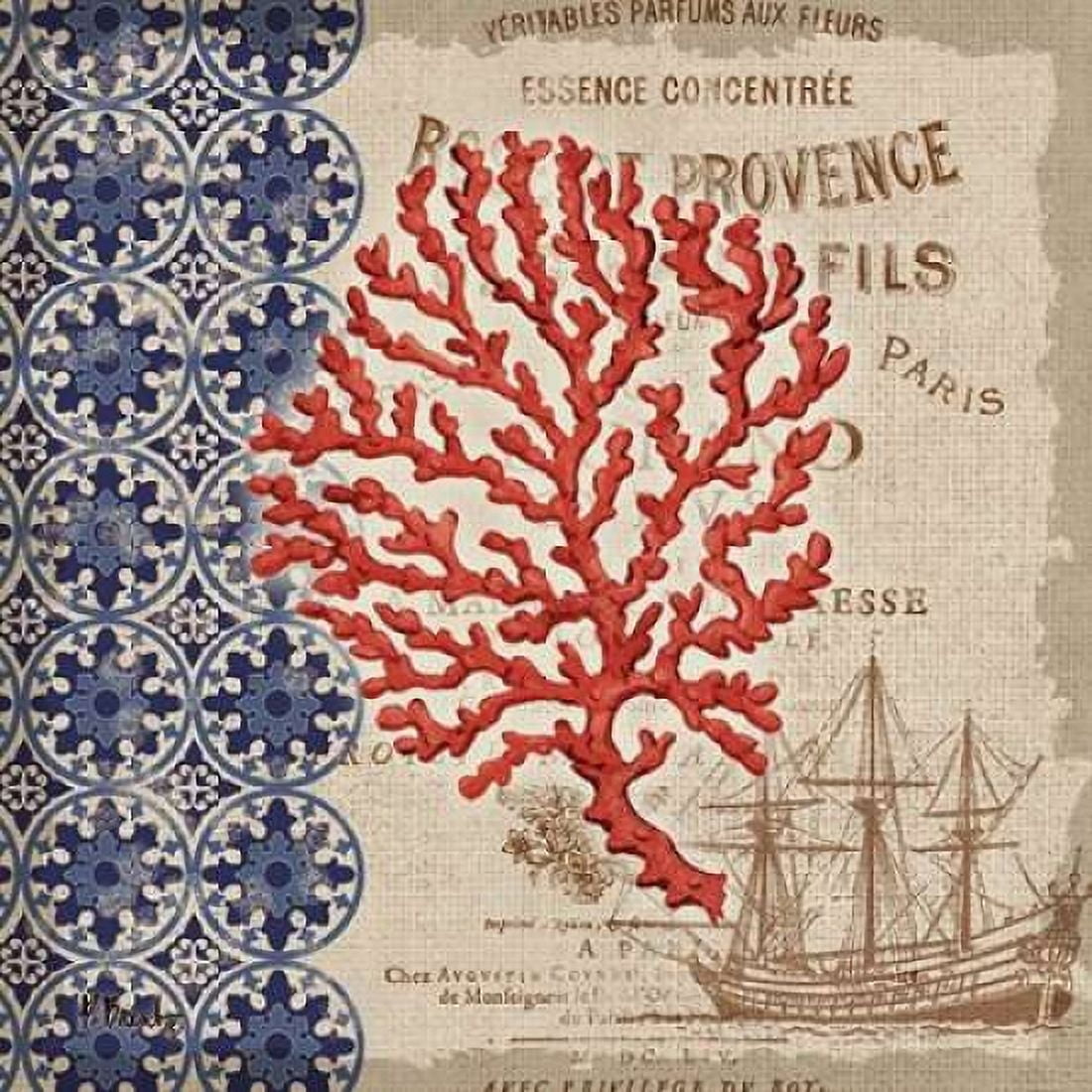 Burlap Coral III Canvas Art - Paul Brent (24 x 24)