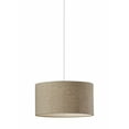 thumbnail image 1 of Burlap Fabric Light Brown Electric Drum Pendant Lamp, 1 of 4