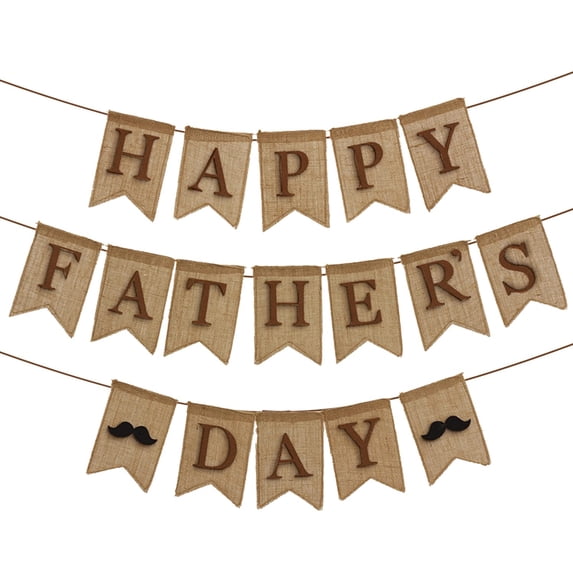 Burlap Father's Day Banner Rustic Garland Party Decoration Sign
