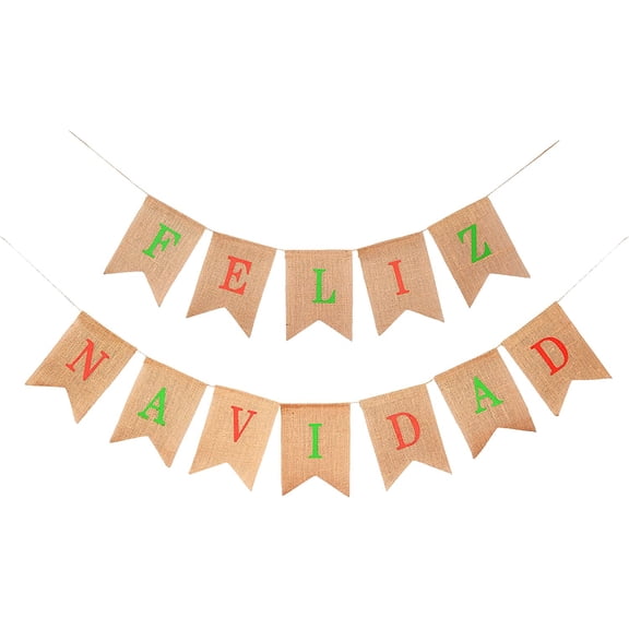 Burlap Feliz Navidad Banner Feliz Navidad Decorations Outdoor Indoor Feliz Navidad Sign Mexican Christmas Decorations Spanish Christmas Dcor Garland