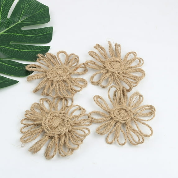 5Pcs DIY Artificial Flower Decoration Linen Ornament for Christmas and Wedding Adornment