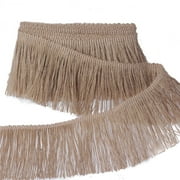 SUYUN WELL Fringe Trim Tassel Jute Lace 4 Inch Width 5 Yards Long for Clothes Accessories Latin Wedding Dress and DIY Lamp Shade Decoration
