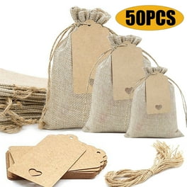 60 Pcs Reusable Fabric Small Burlap Gift Bags with Drawstring 3.9x5.5in Rustic Jewelry Pouches for Events Walmart
