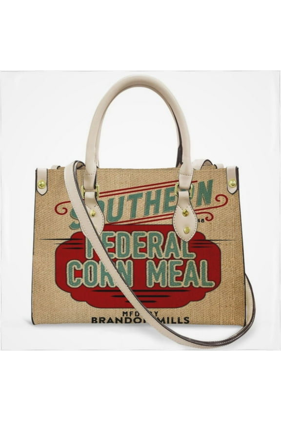 Burlap Grain Sack Feed Sack Vintage Style Graphics Cross Body Bags For Women Small Leather Female Handbags Fashion Top-Handle Totes