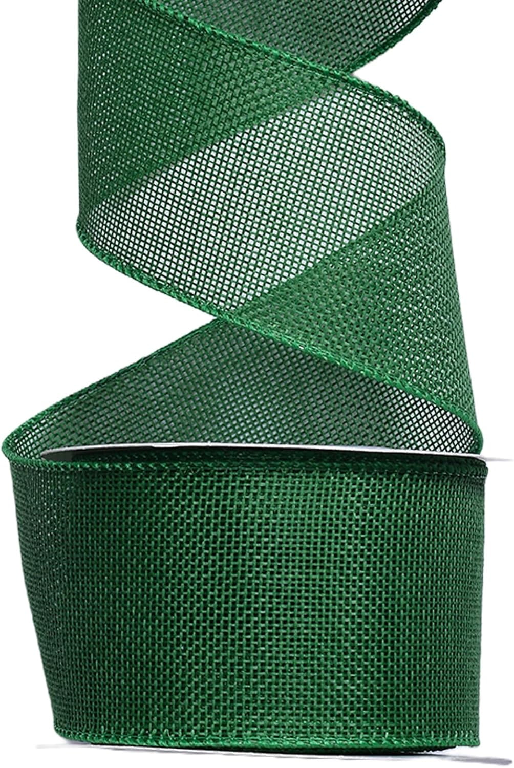 Burlap Green Wired Ribbon, 2 1/2 inch 10 Yard, Jute Ribbon for Decoration Bows Craft Gift Wrapping Wreath