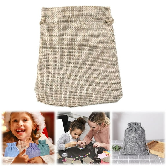 Burlap Jewelry Bags Basdi Burlap Jewelry Bags - Small Cotton Craft Storage Sacks (9X12Cm), Reusable, Christmas Gift Packaging, Eco-Friendly for Crafts, Wedding Favors, and Retail, Burlap Craft Pouch