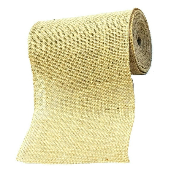 Burlap Jute Ribbon 5 inch x 30 feet Tight Weave and Finish Edges Jute- Burlap Roll of 10 Yards Eco-Friendly, Natural Ribbon Rolls (Natural, 5 Inch 10 Yards) Natural 5 Inch 10 yards
